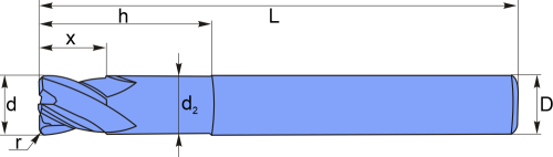 Фреза для закаленных металлов PM3R0.2 nACo