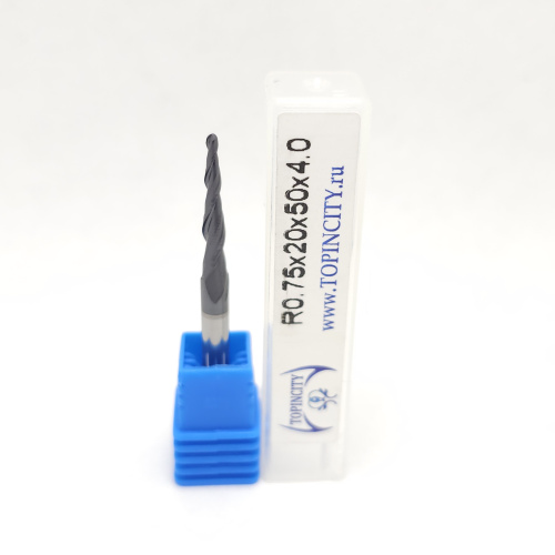 R0.75x20x50xD4 - Конусная фреза сферическая