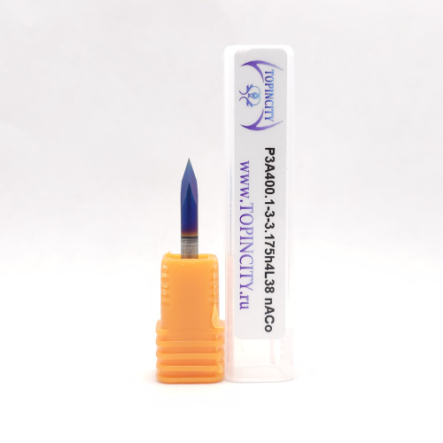 P3A400.1-3-3.175h4L38 nACo - Фреза гравировальная пирамидка (гравер)