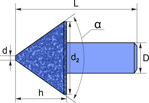 DV90/10 - Фреза конусная V-образная с желтым монокристаллом