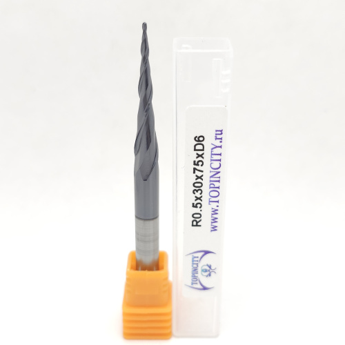 R0.5x30x75xD6 - Конусная фреза сферическая