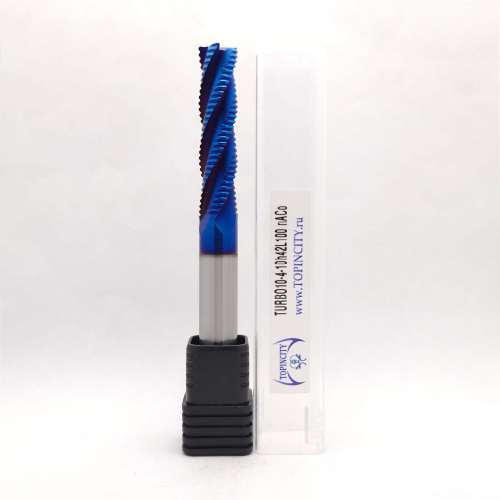 TURBO10-4-10h42L100 nACo - Фреза концевая с черновым стружколомом