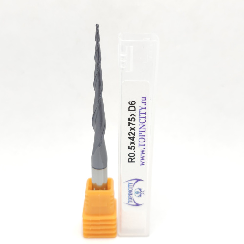 R0.5x42x75xD6 - Конусная фреза сферическая