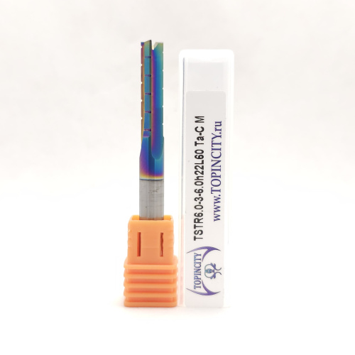 TSTR6.0-3-6.0h22L60 Ta-C M - Фреза концевая с прямыми зубьями и стружколомом