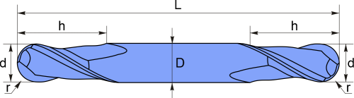 Dual_B3.175/4/3.175 nACo - Сферическая фреза двусторонняя