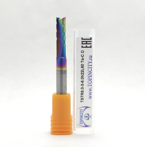 TSTR6.0-3-6.0h22L60 Ta-C D - Фреза концевая с прямыми зубьями и стружколомом