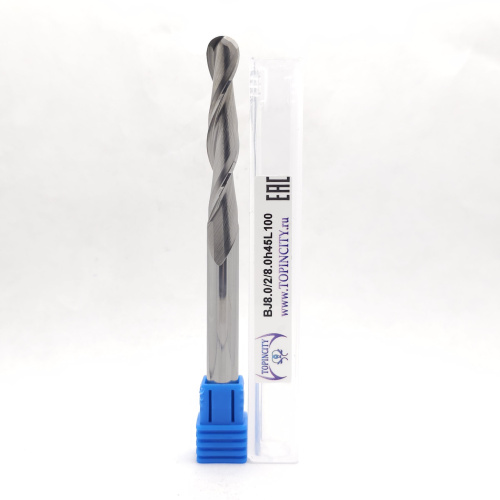 BJ8.0/2/8.0h45L100 - Сферическая фреза