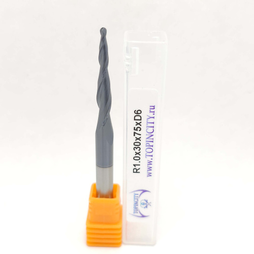 R1.0x30x75xD6 - Конусная фреза сферическая