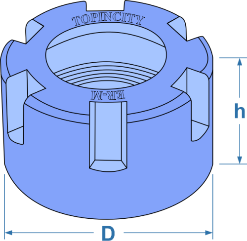 NUT-ER8M-M10x0.75-B - Гайка балансированная