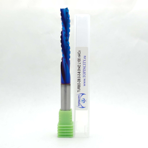 TURBO-D8.0-3-8.0h42L100 nACo - Фреза концевая с чистовым стружколомом и прижатием