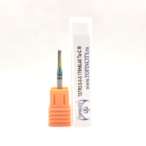 TSTR2.0-3-3.175h8L40 Ta-C M - Фреза концевая с прямыми зубьями и стружколомом