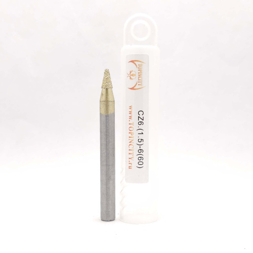 CZ6.(1.5)-6(60) - Конусная фреза сферическая с желтым монокристаллом