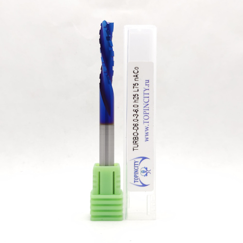 TURBO-D6.0-3-6.0h25L75 nACo - Фреза концевая с чистовым стружколомом и прижатием