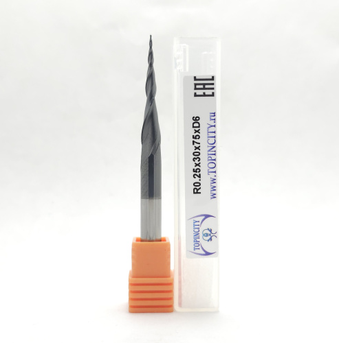 R0.25x30x75xD6 - Конусная фреза сферическая