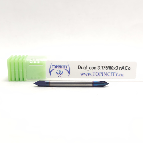 Dual_con 3.175/60x3 nACo - Фреза двойной конус