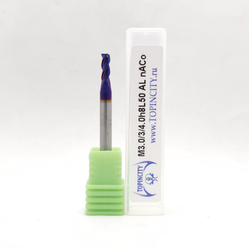 M3.0/3/4.0h8L50 AL nACo - Фреза концевая по цв.металлам (z=3)