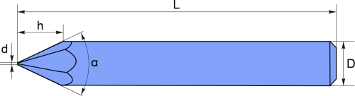 K90-0.2 - Фреза гравировальная пирамидка (поликристалл)