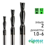 Down-cut - Стружка вниз на 2 зуба